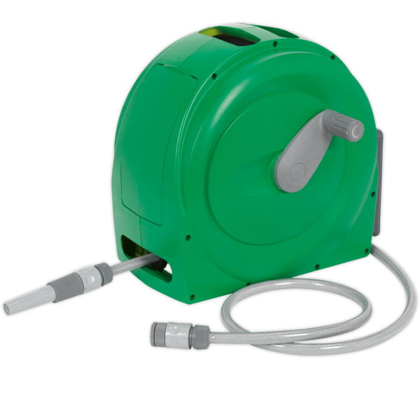 Sealey Wall Mount Water Hose Reel 1/2" / 12.5mm 20m Green