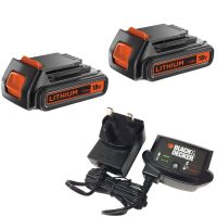 Black and Decker Genuine 18v Twin Li-ion Battery and Charger Pack 1.5ah