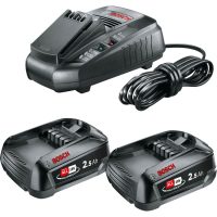 Bosch Genuine GREEN P4A 18v Cordless Li-ion Twin Battery 2.5ah and 3A Fast Charger