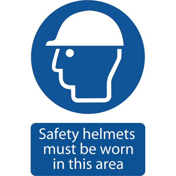 Draper Safety Helmets Must Be Worn In This Area Sign