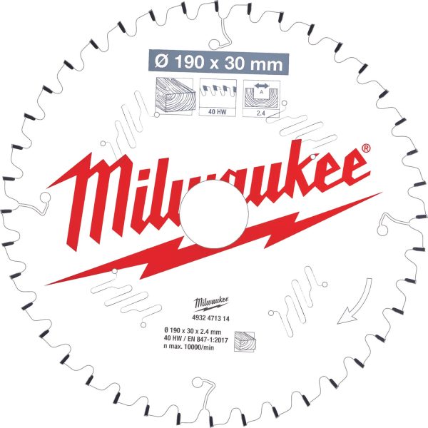 Milwaukee Negative Rake Circular Mitre Saw Blade