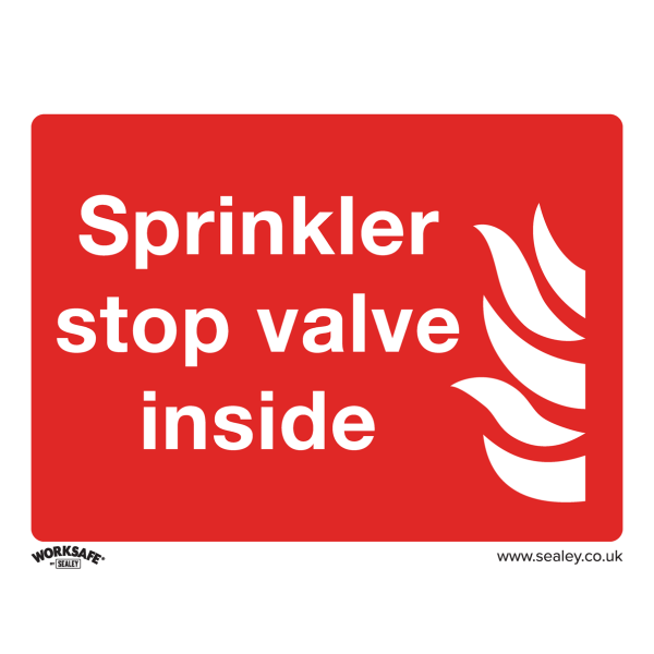 Sealey Rigid Plastic Sprinkler Stop Valve Sign Pack of 10