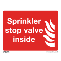 Sealey Self Adhesive Vinyl Sprinkler Stop Valve Sign