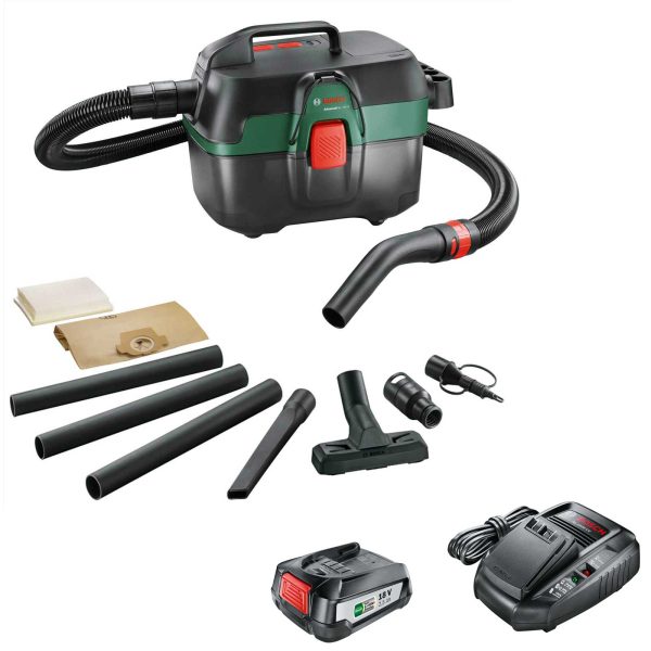 Bosch ADVANCEDVAC 18V-8 P4A 18v Cordless Portable Wet and Dry Vacuum Cleaner 8L 1 x 2.5ah Li-ion Charger No Case