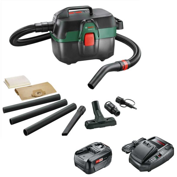 Bosch ADVANCEDVAC 18V-8 P4A 18v Cordless Portable Wet and Dry Vacuum Cleaner 8L 1 x 4ah Li-ion Charger No Case