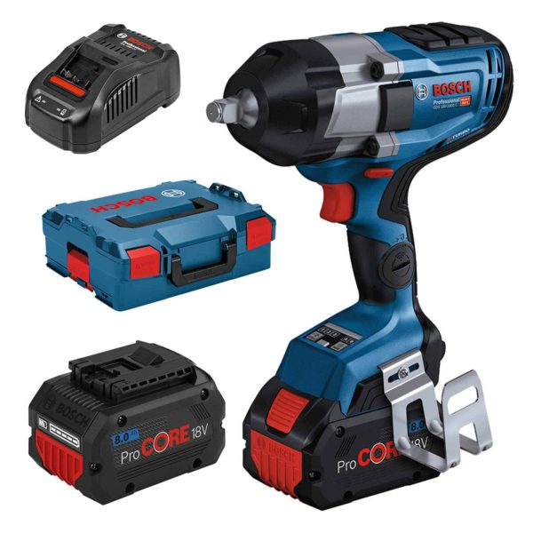 Bosch GDS 18V-1000 C BITURBO 18v Brushless 1/2" Impact Wrench 2 x 8ah Li-ion ProCore Charger Case