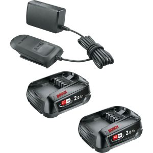 Bosch Genuine GREEN P4A 18v Cordless Li-ion Twin Battery 2ah and Standard Charger 2ah