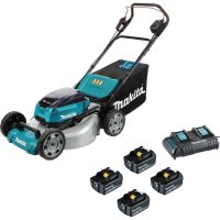 Makita DLM530 Twin 18v LXT Cordless Brushless Lawnmower 530mm 4 x 5ah Li-ion Charger