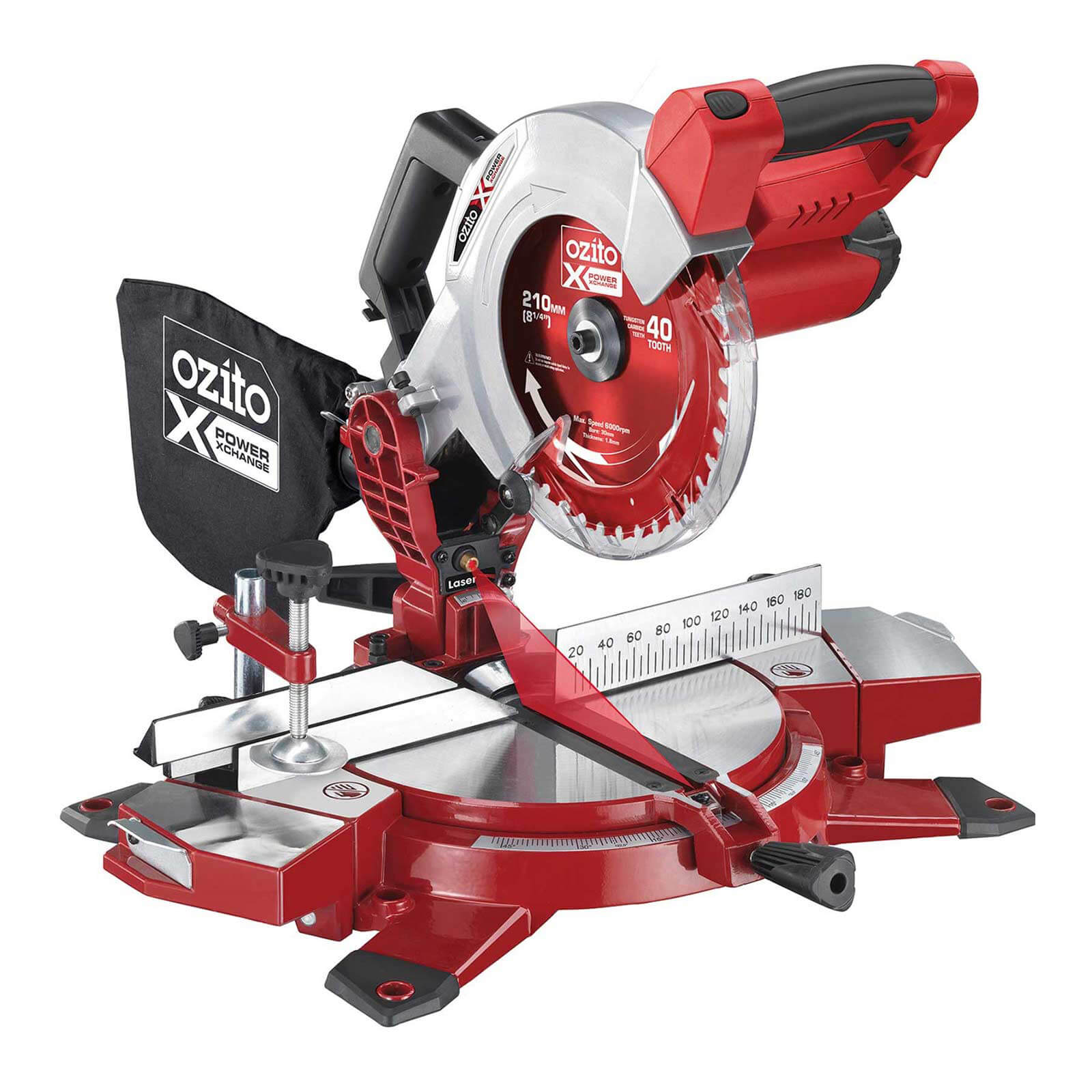 Ozito PXCMSS 18v Cordless Compound Mitre Saw 210mm