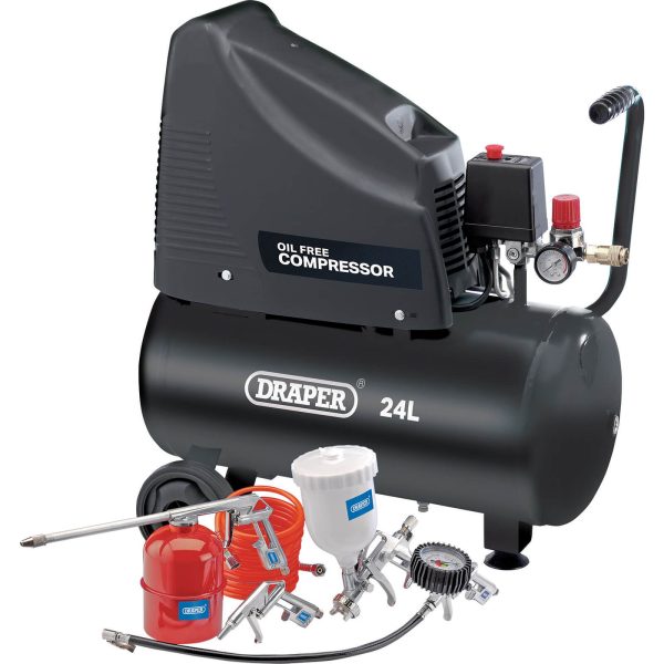 Draper DA25/19/K Oil Free Compressor and Air Tool Kit