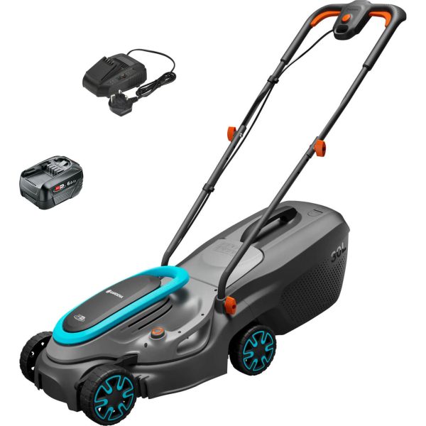 Gardena POWERMAX 32 P4A 18v Cordless Rotary Lawnmower 320mm 1 x 6ah Li-ion Charger