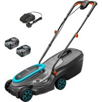 Gardena POWERMAX 32 P4A 18v Cordless Rotary Lawnmower 320mm 2 x 4ah Li-ion Charger