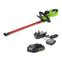 Greenworks G24HT56II 24v Cordless Hedge Trimmer 560mm 1 x 2ah Li-ion Charger