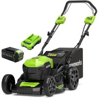 Greenworks GD40LM46SP 40v Cordless Brushless Rotary Lawnmower 460mm 1 x 4ah Li-ion Charger