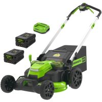 Greenworks GD60LM61 60v Cordless Brushless Self Propelled Lawnmower 610mm 2 x 4ah Li-ion Charger