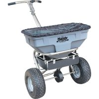 Handy THS125SALTHDUTY Stainless Steel Heavy Duty Push Feed, Grass and Salt Broadcast Spreader