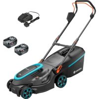 Gardena POWERMAX 37 P4A 36v Cordless Rotary Lawnmower 370mm 2 x 4ah Li-ion Charger