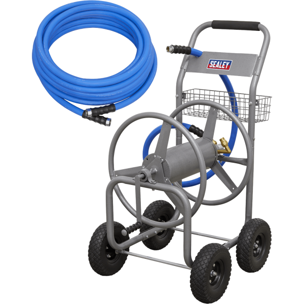 Sealey Hot and Cold Water Rubber Heavy Duty Hose Reel Cart