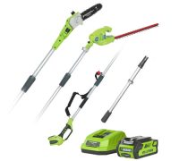 Greenworks 40v Long Reach Hedgecutter / Pruner c/w battery & charger