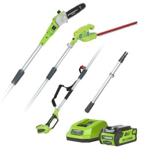 Greenworks 40v Long Reach Hedgecutter / Pruner c/w battery & charger