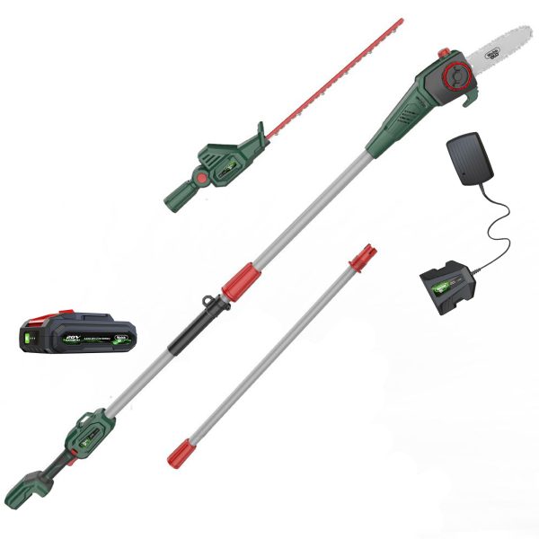 Webb WEV20PSHT 20v Cordless Long Reach Hedge Trimmer 500mm and Pruner Attachment