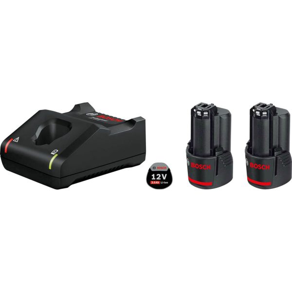 Bosch PRO 12v Cordless CoolPack Li-ion Batteries 3ah and Charger Set 240v