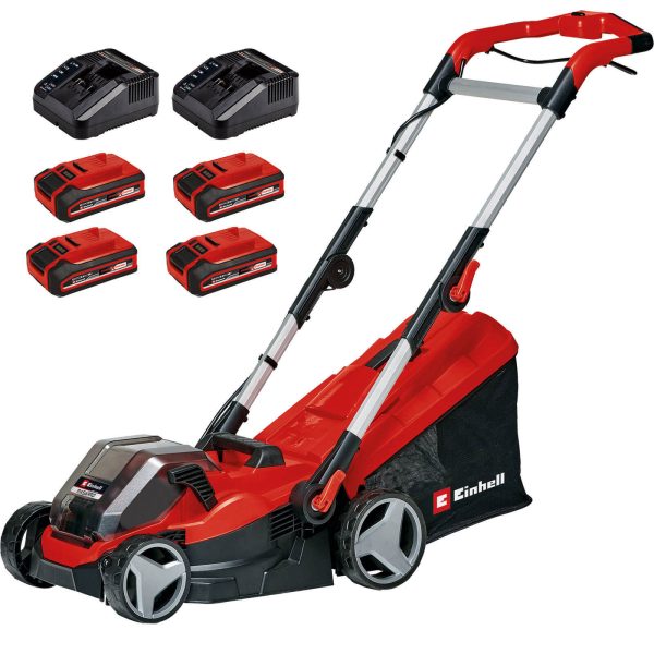 Einhell RASARRO 36/34 36v Cordless Rotary Lawnmower 340mm 4 x 3ah Li-ion Twin Battery Charger