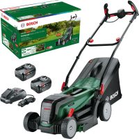 Bosch UNIVERSALROTAK 2X18V-37-550 P4A 36v Cordless Rotary Lawnmower 370mm 2 x 6ah Li-ion Charger