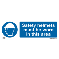 Sealey Safety Helmets Must Be Worn Rigid Plastic Sign 300mm 100mm Standard