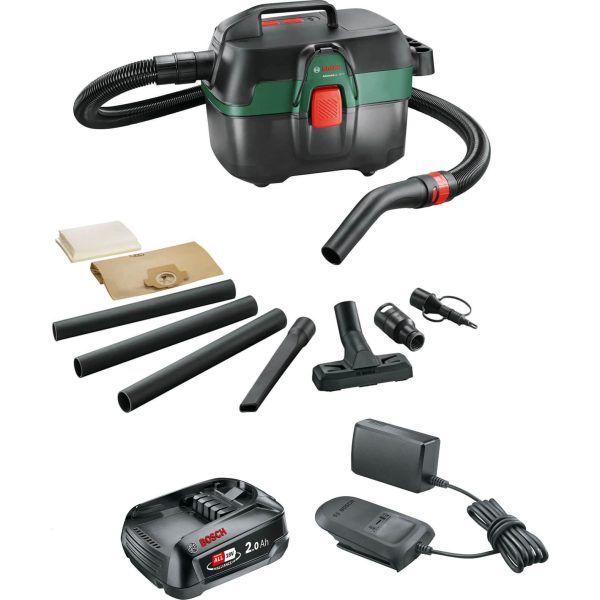 Bosch ADVANCEDVAC 18V-8 P4A 18v Cordless Portable Wet and Dry Vacuum Cleaner 8L 1 x 2ah Li-ion Charger No Case