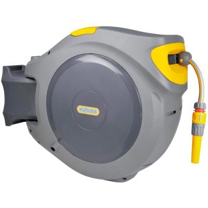 Hozelock Large Wall Mounted Auto Hose Reel 1/2" / 12.5mm 40m Grey & Yellow