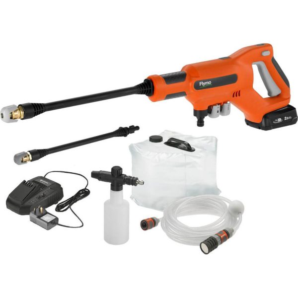 Flymo EASICLEAN LI PLUS P4A 18v Cordless Low Pressure Washer 1 x 2ah Li-ion Charger