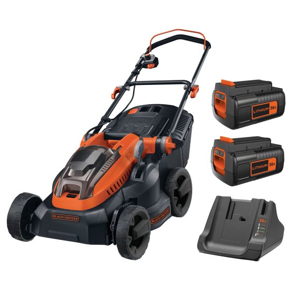 Black and Decker CLM3820L 36v Cordless Rotary Lawnmower 380mm 2 x 2ah Li-ion Charger