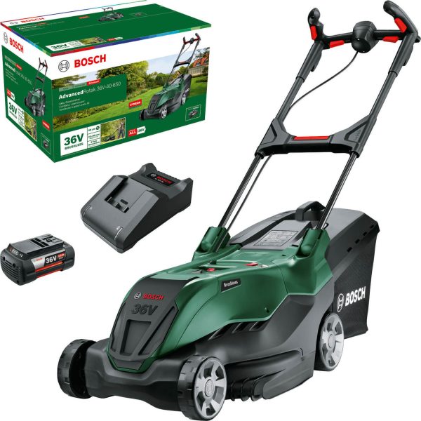 Bosch ADVANCEDROTAK 36V-40-650 36v Cordless Rotary Lawnmower 400mm 1 x 6ah Li-ion Charger