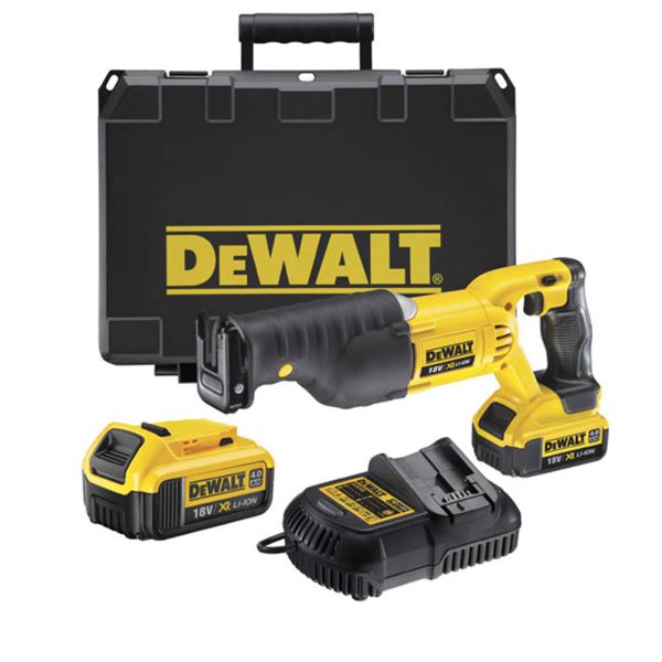 DeWalt DCS380 18v XR Cordless Reciprocating Saw 2 x 4ah Li-ion Charger Case