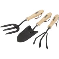 Draper Carbon Steel Hand Fork, Cultivator and Trowel Hardwood Handles