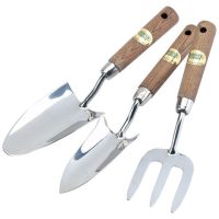 Draper Draper FTT/ASH/SET Stainless Steel Hand Fork and Trowels Set with Ash Handles (3 Piece)