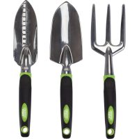 Draper Expert 3 Piece Aluminium Garden Hand Fork and Trowel Set