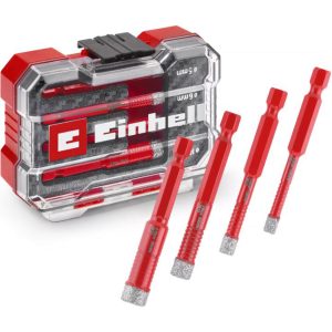 Einhell 4 Piece Diamond Tipped Tile Drill Bit Set in XS Case