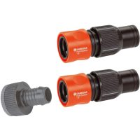 Gardena PIPELINE and SPRINKLERSYSTEM Max Flow Threaded Tap Hose Pipe Connector Set 26.5mm & 33.3mm