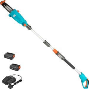 Gardena TCS 20/18 P4A 18v Cordless Telescopic Tree Pruner 200mm 2 x 2.5ah Li-ion Charger
