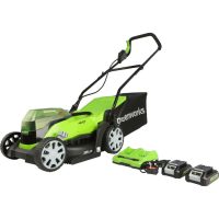 Greenworks G24X2LM36 48v Cordless Rotary Lawnmower 360mm 2 x 2ah Li-ion Charger