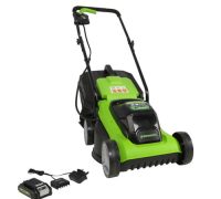 Greenworks GD24LM33K4 24V Cordless Mower c/w battery and charger