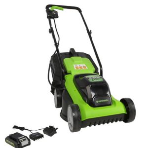 Greenworks GD24LM33K4 24V Cordless Mower c/w battery and charger
