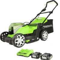 Greenworks Greenworks GWG24X2LM41K2X 48V (2 x 24V) 41cm Lawnmower with Two 24V 2.0Ah Batteries & 2A Charger