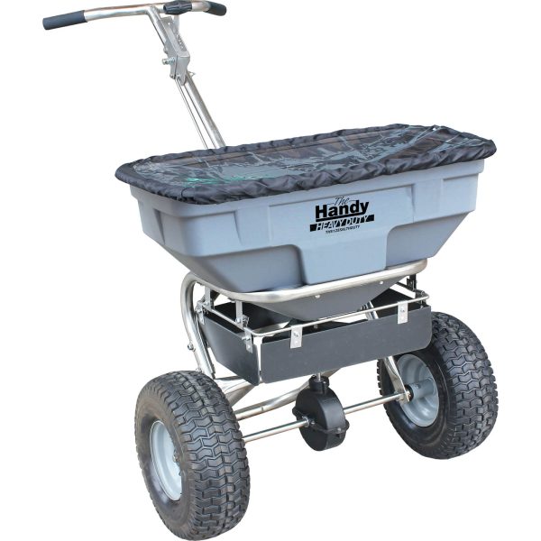 Handy THS125SALTHDUTY Stainless Steel Heavy Duty Push Feed, Grass and Salt Broadcast Spreader 57Kg