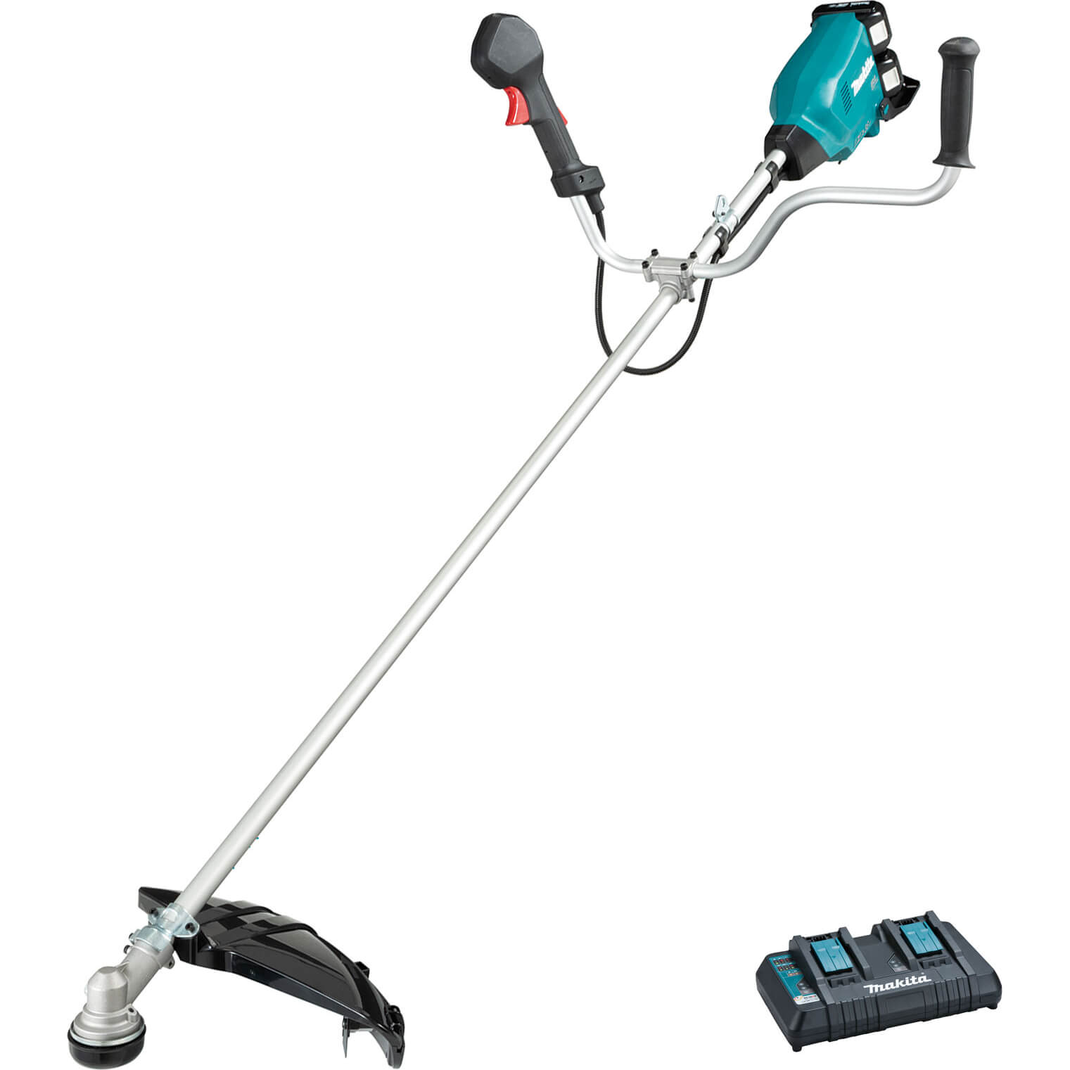 Makita DUR369A Twin 18v LXT Cordless Brushless Brush Cutter 430mm 2 x 6ah Li-ion Battery Charger