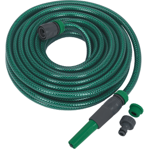 Sealey Garden Hose Pipe with Fittings 1/2" / 12.5mm 15m Green