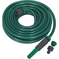 Sealey Garden Hose Pipe with Fittings 1/2" / 12.5mm 15m Green