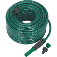 Sealey Garden Hose Pipe with Fittings 1/2" / 12.5mm 30m Green